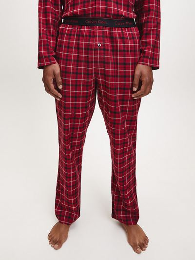 Calvin Klein Ruhák HU180132 | Calvin Klein Pyjama Férfi Nadrág Piros / Fekete